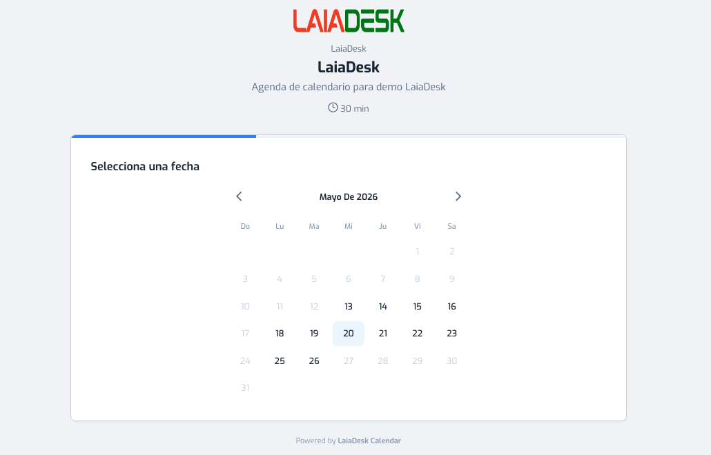 Booking público